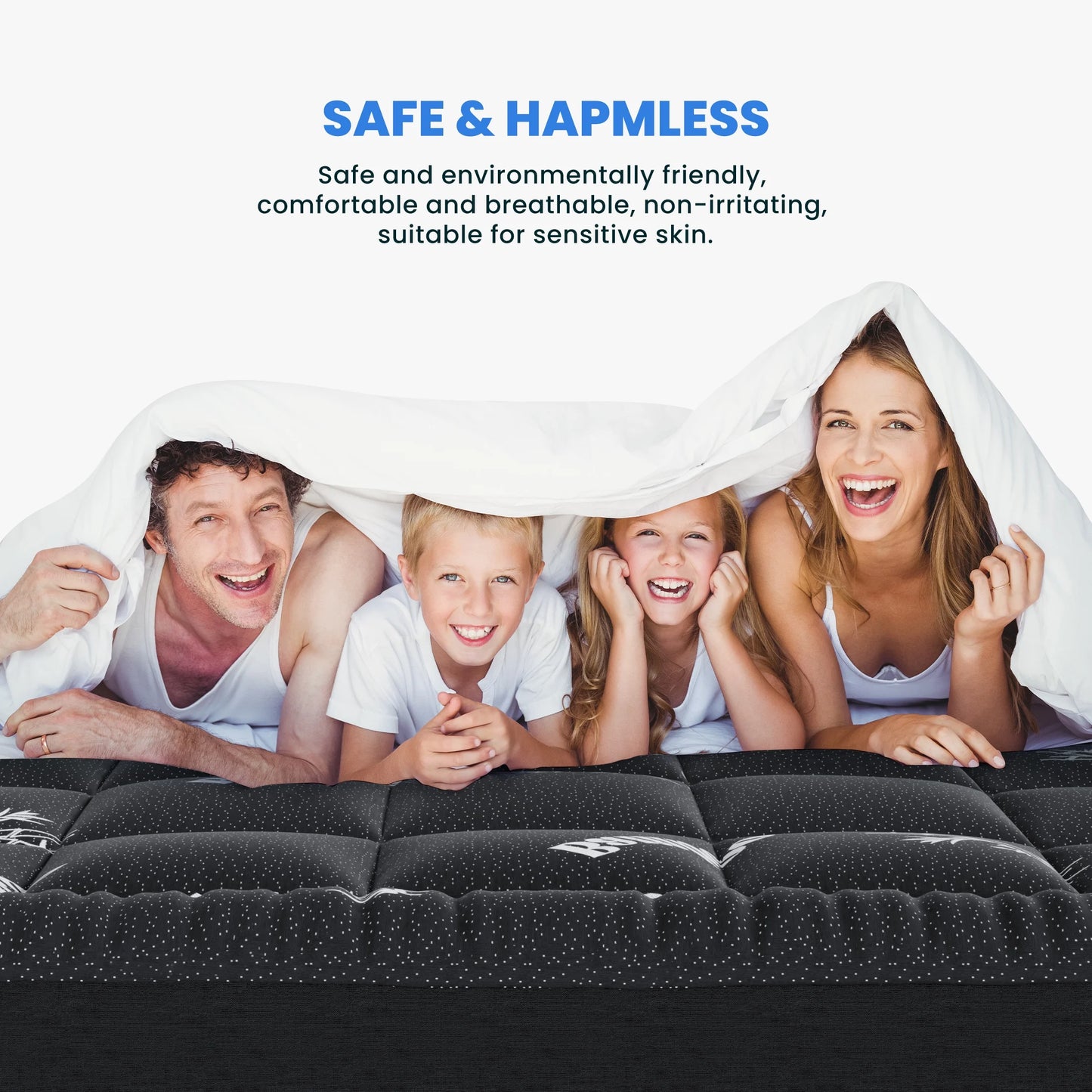 Full Mattress Protector, Thickened Mattress Pad with Bamboo Fiber Viscose Filling, Breathable, Soft, Cooling,Black, 54" X 75"
