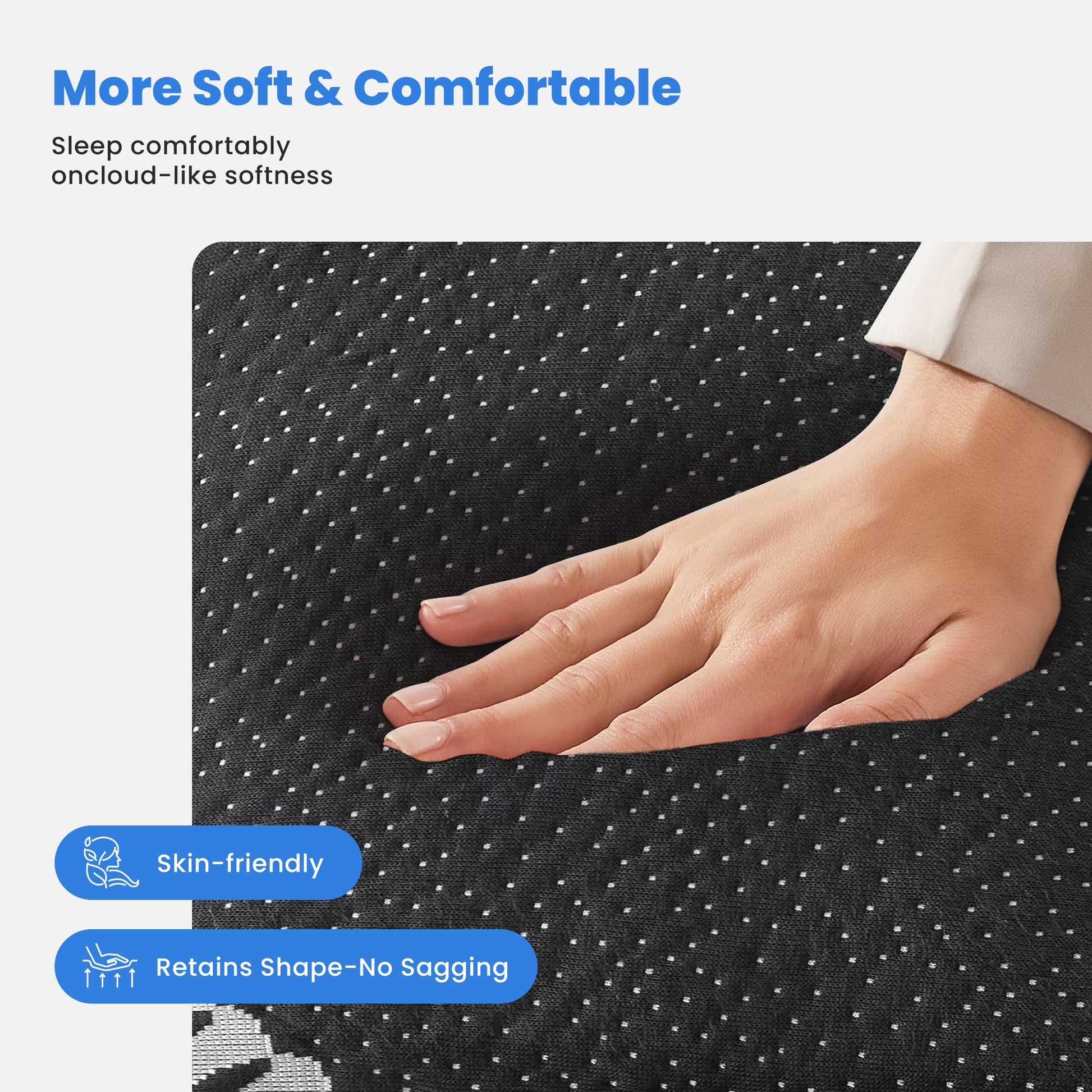 Full Mattress Protector, Thickened Mattress Pad with Bamboo Fiber Viscose Filling, Breathable, Soft, Cooling,Black, 54" X 75"